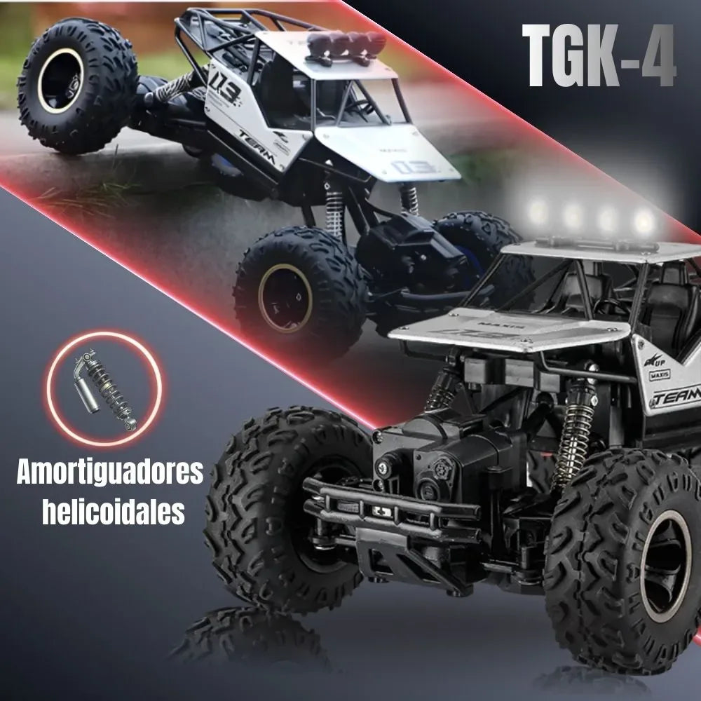 Coche RC todoterreno TGK-4, amortiguadores helicoidales todo terreno