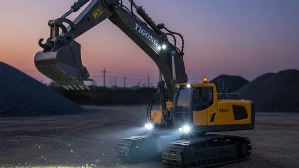 Excavadora rc atardecer cantera