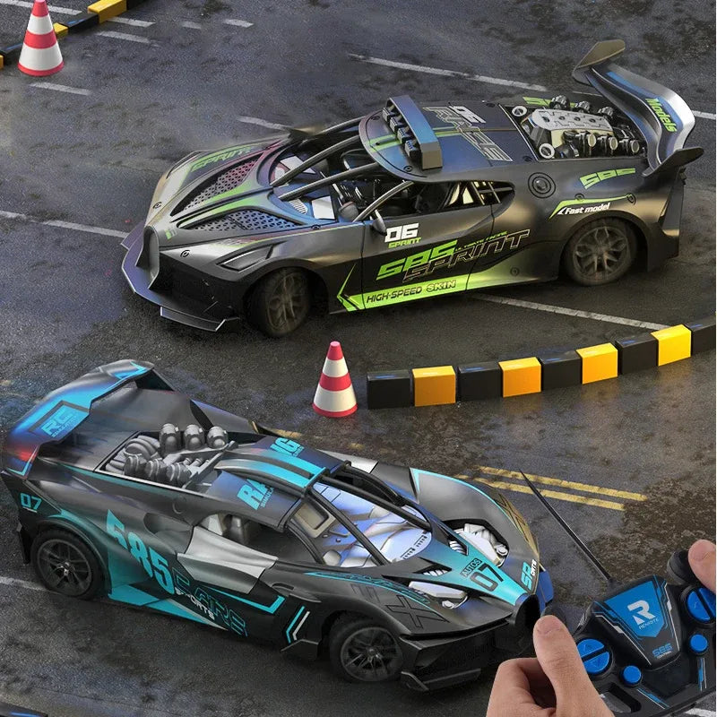 Hypercar 118 verde azul circuito mando