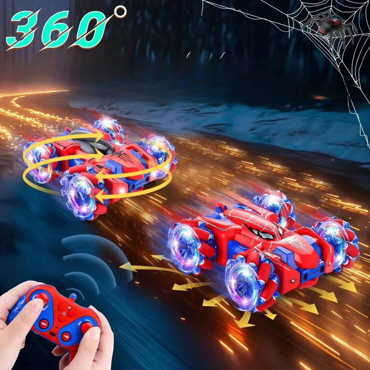 Spiderman rc accion 360 nocturno